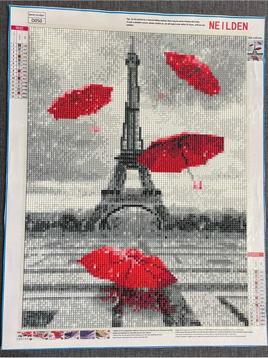Other - NEILDEN Eiffel Tower Mosaic Canvas with Red Umbrellas